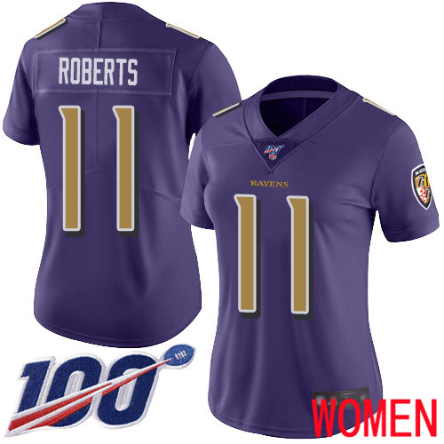 Baltimore Ravens Limited Purple Women Seth Roberts Jersey NFL Football #11 100th Season Rush Vapor Untouchable
